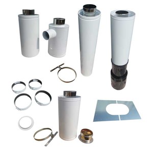 Grant Adjustable Vertical 3m Flue Kit c/w Terminal and Storm Collar - above 26kw