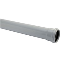 Express Pushfit Soil 110mm x 3m Single Socket Pipe - Grey