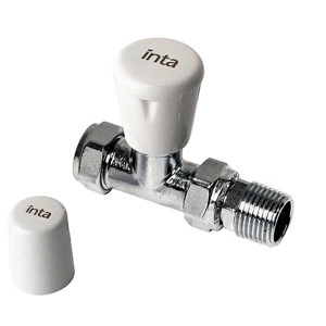 Inta 15mm Manual Straight Radiator Valve Chrome
