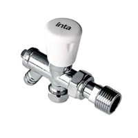 Inta 10mm Manual Radiator Valve with Drain Off Tail