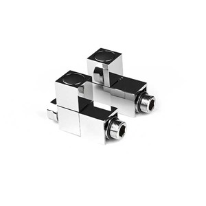Inta Square Straight Radiator Valve Chrome