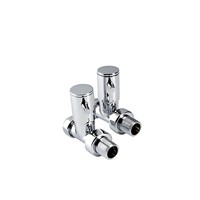 Express Pair 15mm Minimalistic Straight Radiator Valve Chrome