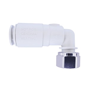 JG Speedfit 15mm x 1/2" Plastic Angle Service Valve with Tap Connector - White