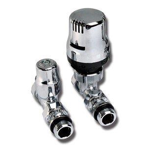 Express 15mm Straight Pack and Lockshield Radiator Valve Chrome