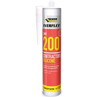 Everbuild Everflex LMA 200 Contractors Acetoxy Silicone Sealant 295ml Clear