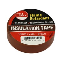 Timco 25m x 18mm PVC Insulation Tape Brown