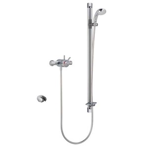 Mira Select Flex Thermostatic Exposed Shower Valve with Exposed Variable Kit Chrome / Brushed Chrome