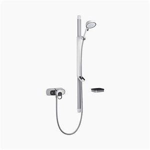 Mira Select Flex Exposed Mixer Shower - White / Chrome