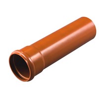 Marley 110mm x 3mtr Solid Wall Underground Pipe - Push Fit Socket