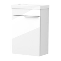 Inspirations Source Left Hand Wall Hung Cloakroom Unit White Gloss