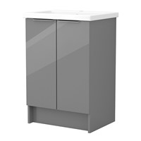 Inspirations Source 565mm Freestanding Double Door Unit Grey Gloss