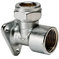 Express Compression Chrome Wallplate Elbow 15mm x 1/2"