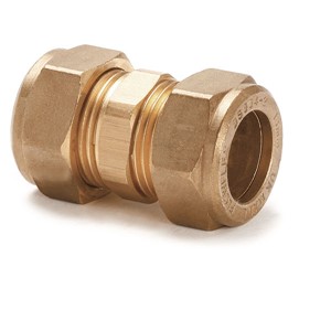 Express Compression Brass Straight Coupling 15mm