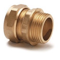 Express Compression Brass Straight Male Iron Coupling - Parallel 22mm x 1"