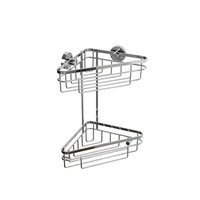 Inspirations Fasque Flexi Fix Rust Free 2 Tier Corner Shower Basket Chrome