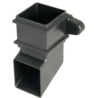 Floplast 65mm Cast Iron Style Downpipe Shoe with Fixing Lugs