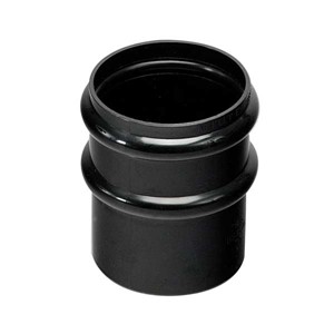 Marley 68mm Push Fit Seal Pipe Socket - Black