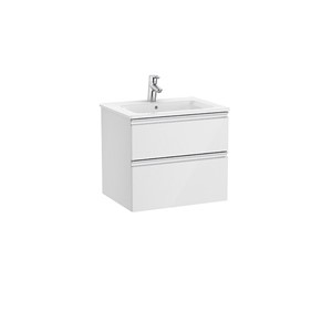 Roca The Gap Standard 600mm 2 Drawer Base Unit Gloss White