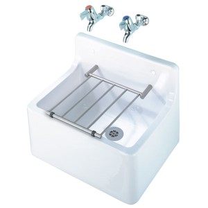 Armitage Shanks 46cm Birch Cleaners Sink with Grating & Hard Wood Pad