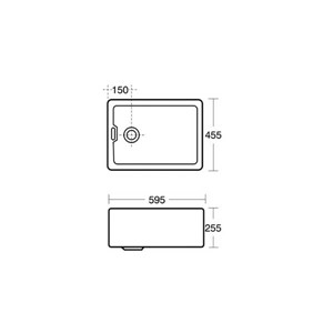 Armitage Shanks Belfast Sink 405 x 355mm Aluminium Build In Bracket