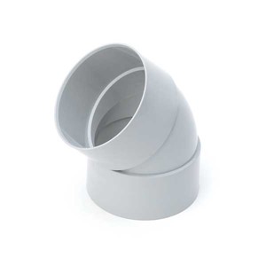 Marley 110mm 45 Degree Short Radius Bend Double Solvent Socket - White