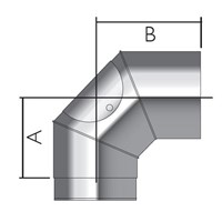 Schiedel PrimaSmooth 90 Degree Inspection Bend 125mm x 0.6mm Black