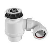 McAlpine 1 1/2" Chrome Waste & Grid Resealing Shower Trap (70mm CP Plastic Flange) - 50mm Water Seal - STW4-R