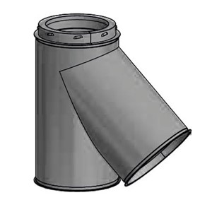Vantage Twin Wall Insulated 6" Tee Piece 45 Degree Bright