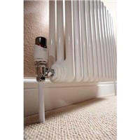 Drayton TRV4  15mm Angled Thermostatic and Lockshield Radiator Valve Pack  - Chrome and White