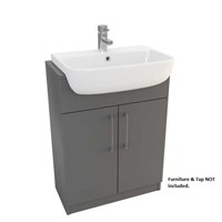 Inspirations Milano Thin Lipped Square 55cm 1 Taphole Semi Recessed Basin