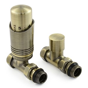 West Delta Straight Thermostatic Radiator Valve - Antique Brass
