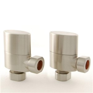 West Pair Ellipse Oval Radiator Valve - Satin Nickel