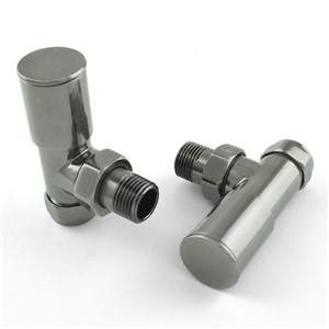 West Pair Milan Angled Radiator Valves - Black Nickel