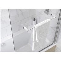 Sensations Zest Single Panel Bath Screen with Towel Rail Silver