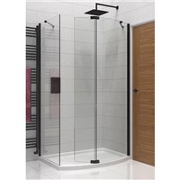 Sensations Zen 383 mm Hinged 8mm Deflector Panel - Left - Black