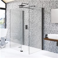 Sensations Zen 283mm Hinged 10mm Deflector Panel - Right Hand Black