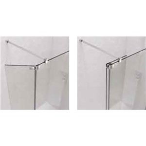 Sensations Zen 300mm Fold Away 8mm Deflector Panel - Right Hand Silver