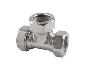 Kuterlite 600 Compression Range 22mm Equal Tee - Chrome